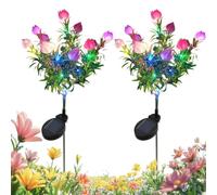 Fiori resistenti all'acqua per esterni, Gardenia, decorativi, LED | Luci solari per giardino esterno, per patio, giardino, balcone, aiuole, sentieri, prati
