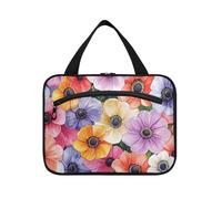 Fiori retrò con pittura a olio di colore sentire appeso borsa cosmetica da viaggio con gancio, borse lavabili di design con cerniera per le donne crociere di viaggio bolso Viajero para Mujer L