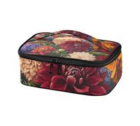 Fiori retrò con pittura a olio rossa sentire uomini borsa pranzo grande capacità Tote Bag Lunch Box Donne per il campeggio loncheras para ninas oscuras
