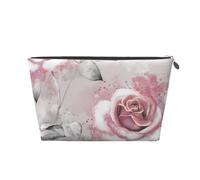 Fiori rosa acquerello floreale rosa grigio foglie Splash, Borsa da toilette Borsa per trucco Borsa per cosmetici Borsa da toilette da viaggio portatile