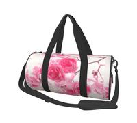 Fiori rosa, Borsone da viaggio di grande capacità Borsa rotonda Borsa da viaggio sportiva Borsa da viaggio Borsa da fitness