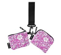 Fiori rosa delle donne Custodie di Carta Cambiamento Titolare Sottile Piatto Della Borsa Della Moneta Del Raccoglitore con Tasca Con Cerniera per il Lavoro Viaggi 2 Pz billet