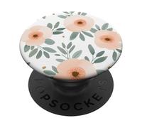 Fiori rosa minimalisti su uno sfondo bianco PopSockets PopGrip Adesivo