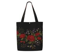 Fiori Rose Westernch,Borse della spesa riutilizzabili, borse per la spesa, borsa a tracolla in tela di grande capacità