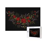 Fiori Rose Westernch,Puzzle in legno da 300 pezzi per famiglie, per adulti e adolescenti, decorazioni per la casa
