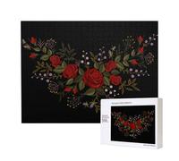 Fiori Rose Westernch,Puzzle in legno da 500 pezzi, gioco di famiglia, puzzle per adulti e adolescenti, decorazioni per la casa