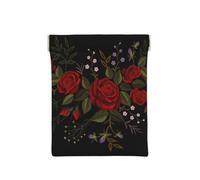 Fiori Rose Westernch, Spremere il portafoglio superiore da donna Borsa portaoggetti Piccola portamonete Portamonete