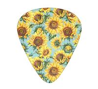 fiori rustici floreali Acquerello girasole Plettri per chitarra Set regalo completo per chitarrista Celluloide medio Confezione da 12 confezioni regalo per chitarristi uomini e donne