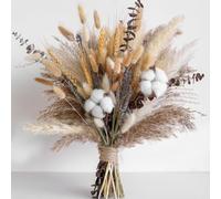 Fiori secchi, bouquet di erba della pampa secca, decorazione da tavolo bohémien, fiori secchi a vita di coniglio, erba di pampa bianca per matrimoni, decorazioni per la casa, feste rustiche e