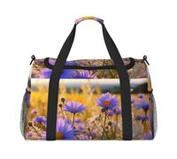 Fiori selvatici e fiordalisi Daisies3 stampa bagaglio a mano per donne uomini borsa a tracolla weekender per yoga viaggio must-have, nero, Taglia unica
