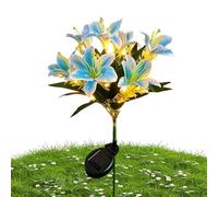 Fiori , sette teste gigli artificiali illuminazione decorativa con picchetto - esterne resistenti all'acqua - per matrimoni, balconi, , terrazza cortile giardino