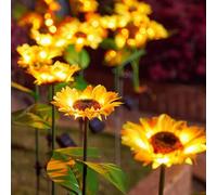 Fiori solari girasoli per giardino esterno 8 pezzi 1 fiore luci solari per esterno luci solari giardino IP65 impermeabile illuminazione giardino per decorazione giardino prato aiuole campi sentieri.