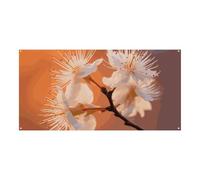 Fiori sotto luce arancione grande cartello per feste da appendere alla parete sfondo banner festa di compleanno fondali per Capodanno, laurea, matrimonio, festa di compleanno, decorazione, 180 x 90 cm
