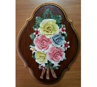 FIORI STILE CAPODIMONTE PORCELLANA DIPINTA A MANO SU TAVOLA ASSORTITI 25X32 CM