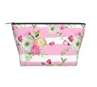 Fiori Strisce Rosa, Borsa da toilette Borsa per trucco Borsa per cosmetici Borsa da toilette da viaggio portatile