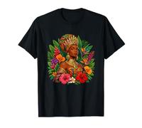 Fiori Tropicali Corona Tribale Regina Nera Maglietta