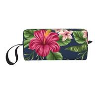 Fiori tropicali Frangipani Hibiscus Natura, Borsa per il trucco Borsa per cosmetici Borsa da toilette da viaggio portatile Borsa per trucco Organizer