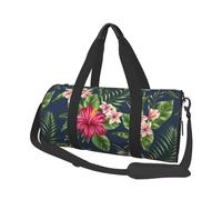 Fiori tropicali Frangipani Hibiscus Natura, Borsone da viaggio di grande capacità Borsa rotonda Borsa da viaggio sportiva Borsa da viaggio Borsa da fitness