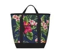 Fiori tropicali Frangipani Ibisco Natura,Borsa porta pranzo grande capacità isolata per donne e uomini, lavoro, picnic, viaggi