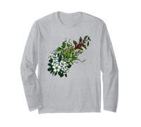 Fiori Tropicali Plumeria Verde Luppolo Ciliegie caffè Maglia a Manica