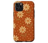 Fiori vintage donne ragazze arancione bruciato retrò floreale autunno Custodia per iPhone 11 Pro