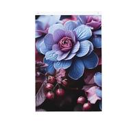 Fiori viola con foglie bandiera da giardino di benvenuto 2 x 3 ft double face no dissolvenza bandiere casa cortile sfondo foto banner per cortile portico prato decorazione esterna