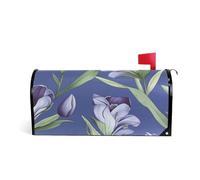 Fiori viola Foglie verdi Decorativo cassetta postale copre magnetico per mardi unico patrick mailbox copre magnetico dimensioni standard copertura para buzon