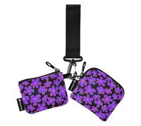 Fiori viola Nero Matita Colorata Arte Delle Donne Cambiamento Portafoglio Porta Carte Piccolo Staccabile Borsa Organizer per Carte con Cinturino da Polso per Le Donne 2 Confezioni Tarjetas de crédito