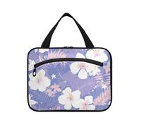 Fiori viola Semplice Pastello Appeso Borse da Viaggio per le Donne Articoli da toeletta con Gancio, Designer Borse Cosmetiche Impermeabile per Viaggiare Donne WC estuches para maquillaje, Viola Fiori