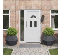 vidaXL Fioriera 2 PCS Antracite 75 x 75 x 60 cm Acciaio, Giardino e terrazza, Vaso Outdoor Resistente, Contenitore Rettangolare per Erbe, Ottima Decorazione