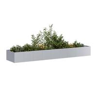 vidaXL Fioriera 360x80x40 cm in Acciaio Zincato, Vaso per Piante, Supporto per Piante, Letto rialzato, Supporto per fioriera, Vassoio per Piante