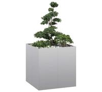 Fioriera 80x80x80 cm in Acciaio Zincato - Large Raised Garden Planter Box for Outdoor Plants, Flowers, Herbs - Durable Steel with Open Bottom Design for Optimal Drainage and Root Growth