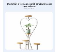 Fioriera a Cuore con Ruote Design Moderno Fioriera a Gradoni con Ruote