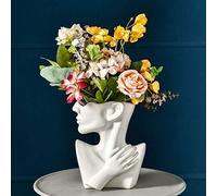Fioriera a forma di busto in ceramica, statua per interni ed esterni, vaso di fiori decorativo per casa e giardino, scultura artistica unica per bonsai, vasi eleganti per decorazioni moderne