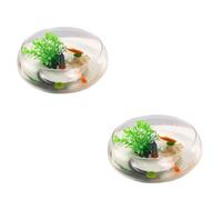 Fioriera a forma di fiore di loto, rotonda, da 15,2 cm, con semi di loto, ciotola trasparente per ninfee, ciotola decorativa in vetro per piante grasse idroponiche, pesci e decorazioni per la casa