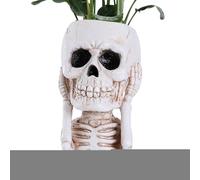 Fioriera a forma di teschio per piante da interno, vaso da fiori a forma di teschio, scheletro gotico, vaso in resina, piccolo vaso per decorazioni per la casa