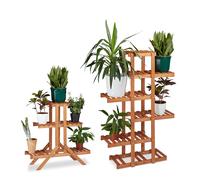 Fioriera a scala 3 ripiani scaffale stand scaletta porta-fiori legno 5 basi