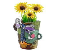 Fioriera a testa di resina │ Eleganti vasi creativi, vaso di fiori a faccia divertente | Reliable Colorful Abstract Sculptural Home & Garden Decor, Handmade Artistic Planter Head With Modern Estetic