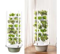 Fioriera a torre per coltura idroponica verticale con luce a LED per coltivazione domestica, idroponica a 5 strati per erbe e verdure