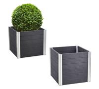 Fioriera Aiuola Alta 57x57x56,5 CM 135 Litro Simil Legno Intemperie