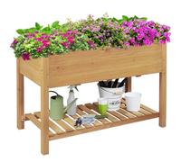 Fioriera/Aiuola in Legno Rettangolare da Balcone Rialzata Orto Urbano Giardino