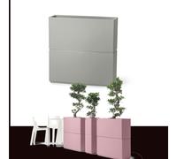 Fioriera Alta DUNE in Polietilene è una fioriera dal design Lineare Dimensioni 80x27xh 80 cm in grado di delimitare con eleganza ampi spazi Colore Argento argento