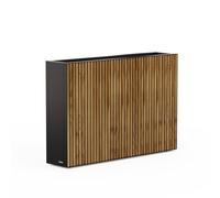 Fioriera Alta Herstera DECO PLANTER DIVIDER 25 in Metallo colore Nero e Legno 100x25x80 cm