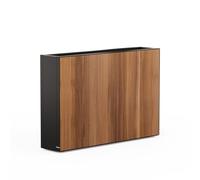 Fioriera Alta Herstera DECO PLANTER DIVIDER 25 in Metallo colore Nero e Pannello Effetto Legno 120x25x80 cm