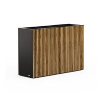 Fioriera Alta Herstera DECO PLANTER DIVIDER 40 in Metallo colore Nero e Legno 120x40x80 cm