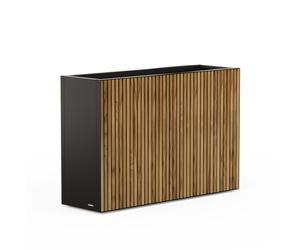 Fioriera Alta Herstera DECO PLANTER DIVIDER 40 in Metallo colore Nero e Legno 120x40x80 cm