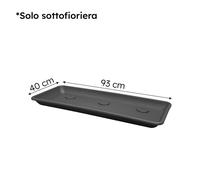 Fioriera Anthea Grande con Sottovaso Rettangolare per Piante da Giardino Esterni