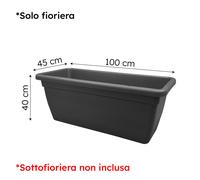 Veca - Planter cm Bianco Anthea 100x45x40h