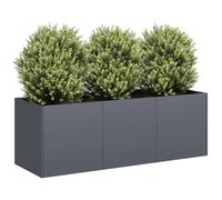 Fioriera Antracite 120x40x40 cm in Acciaio Laminato a Freddo - Large Raised Garden Bed for Outdoor Plants, Flowers, Herbs - Durable Cold Rolled Steel Planter Box with Open Bottom for Balcony, Patio