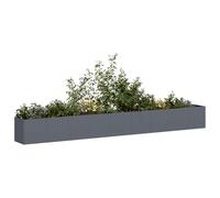 Fioriera Antracite 360x40x40 cm in Acciaio Laminato a Freddo - Elegant Raised Garden Bed for Outdoor Plants, Flowers, Herbs Durable Cold Rolled Steel with Open Bottom Design Balcony, Patio, Terrace